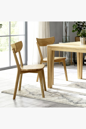 Jídelní sestava z dubového masivu – stôl York a drevená stolička Eva 2