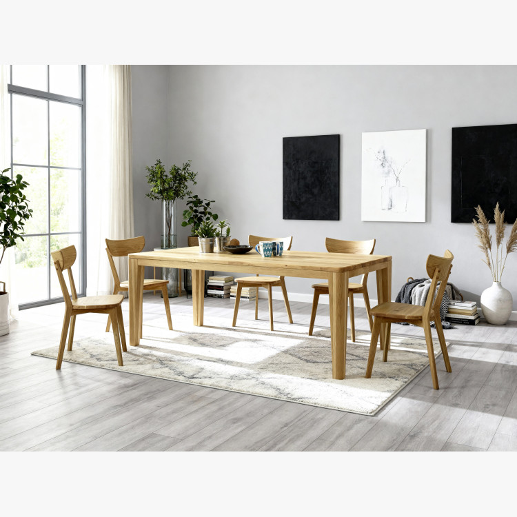 Jídelní sestava z dubového masivu – stôl York a drevená stolička Eva