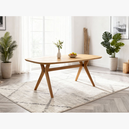 Dubový stôl oválny 180 x 90 cm