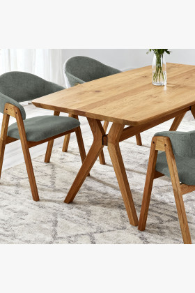 Dubový jedálenský stôl oválny 180 × 90 cm a stoličky Arco matné 2