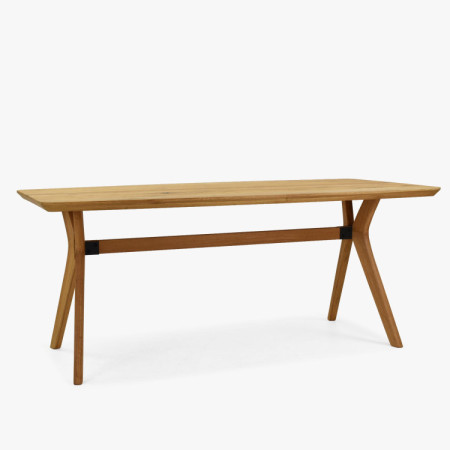 Dubový jedálenský stôl oválny 180 × 90 cm a stoličky Arco matné