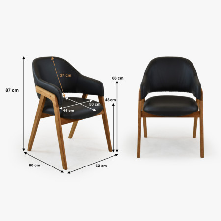 Dubový jedálenský stôl oválny 180 × 90 cm a stoličky Beny čierna