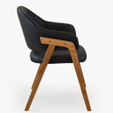 Dubový jedálenský stôl oválny 180 × 90 cm a stoličky Beny čierna