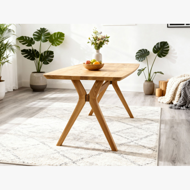 Dubový jedálenský stôl oválny 180 × 90 cm a stoličky Beny čierna