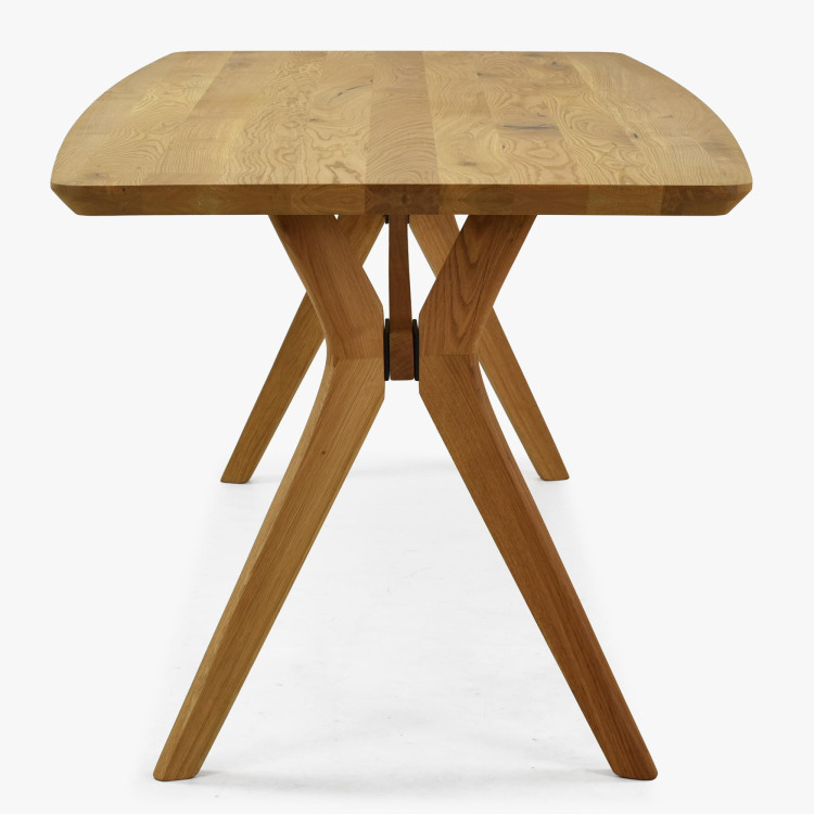 Dubový jedálenský stôl oválny 180 × 90 cm a stoličky Beny čierna