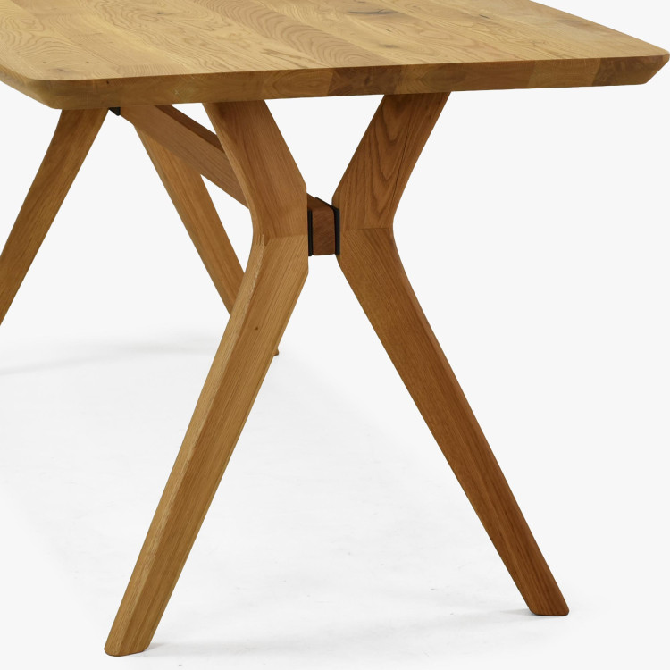 Dubový jedálenský stôl oválny 180 × 90 cm a žltá stolička Mona