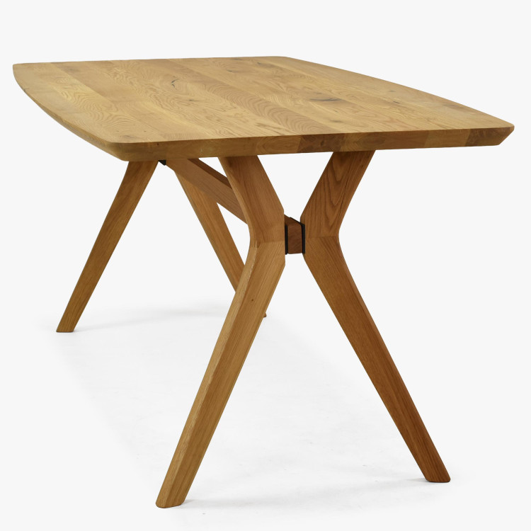 Dubový jedálenský stôl oválny 180 × 90 cm a žltá stolička Mona