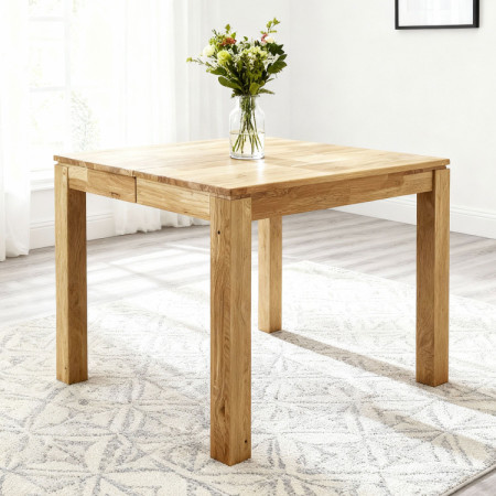 Dubový štvorcový stôl s rozkladom 80 x 80 cm