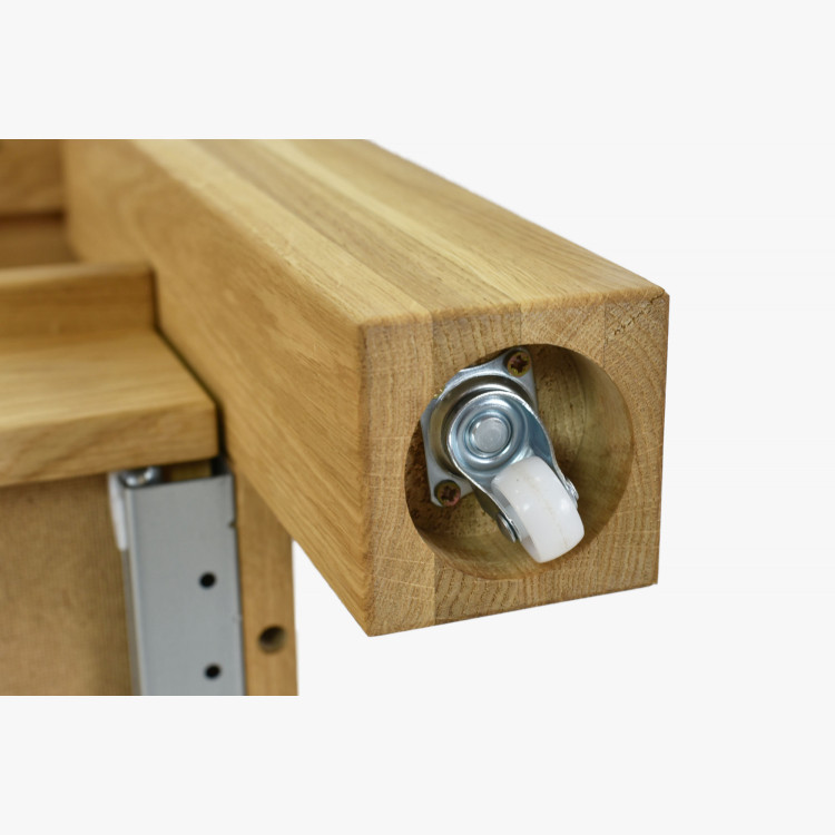 Drevený dubový konferenčný stolík s policou