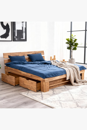 Drevená manželská posteľ 140 cm s možnosťou úložného priestoru