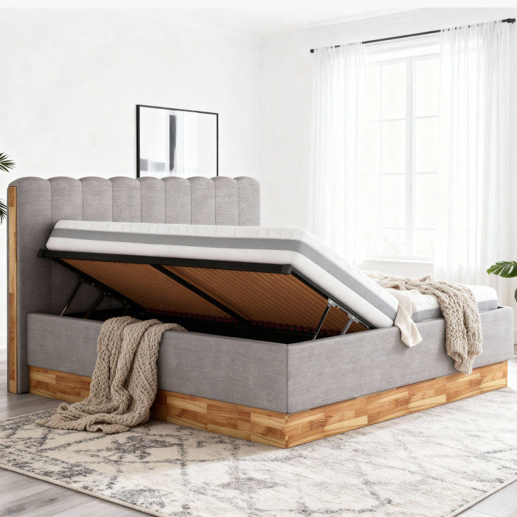 Látková posteľ s úložným priestorom 180 x 200 cm