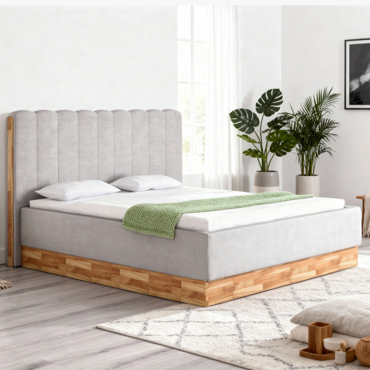 Látková posteľ s úložným priestorom 180 x 200 cm