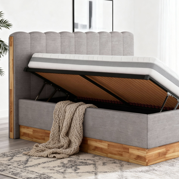 Látková posteľ s úložným priestorom 180 x 200 cm