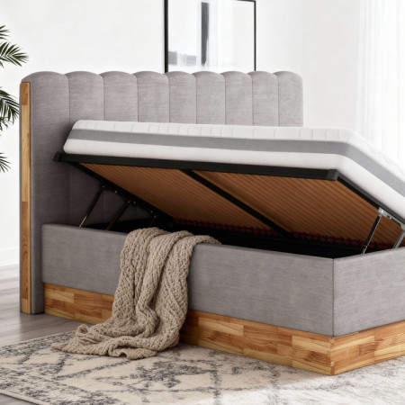 Látková posteľ s úložným priestorom 180 x 200 cm