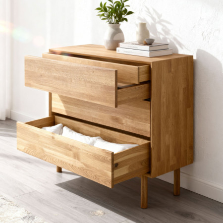 Dubová komoda so zásuvkami Oslo II na nožičkách