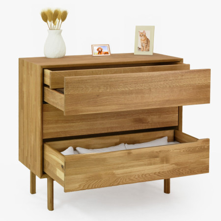 Dubová komoda so zásuvkami Oslo II na nožičkách
