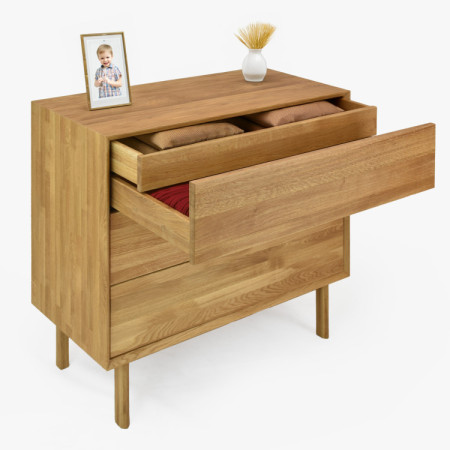 Dubová komoda so zásuvkami Oslo II na nožičkách