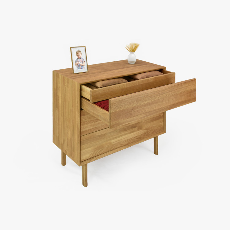 Dubová komoda so zásuvkami Oslo II na nožičkách