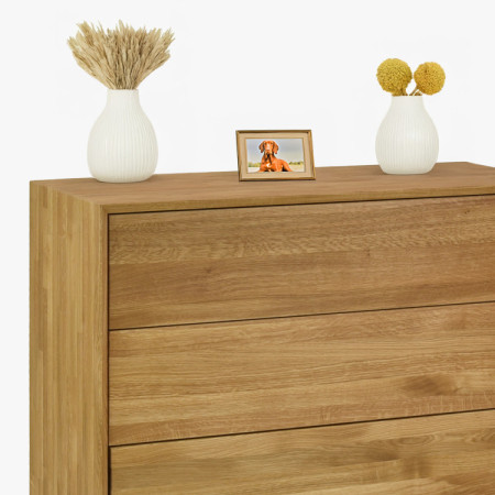 Dubová komoda so zásuvkami Oslo II na nožičkách