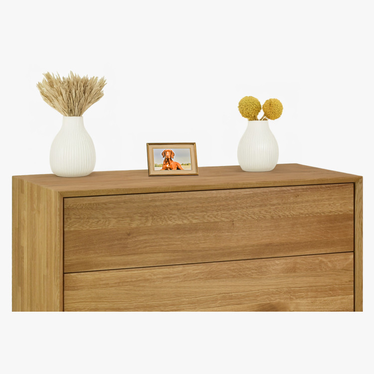 Dubová komoda so zásuvkami Oslo II na nožičkách
