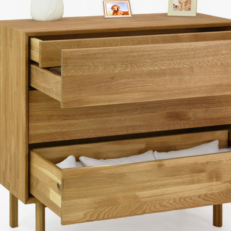 Dubová komoda so zásuvkami Oslo II na nožičkách