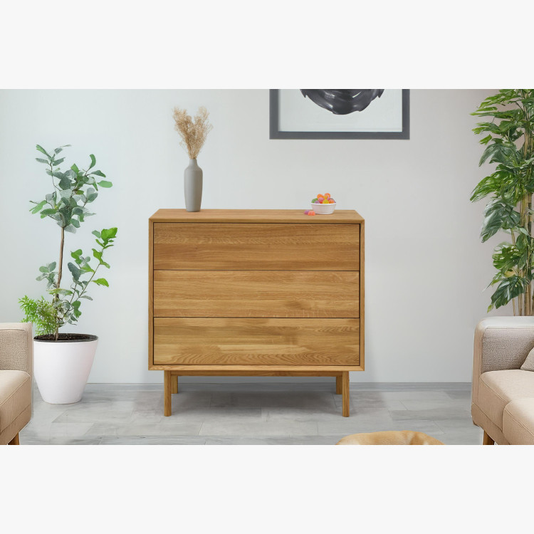 Dubová komoda so zásuvkami Oslo II na nožičkách