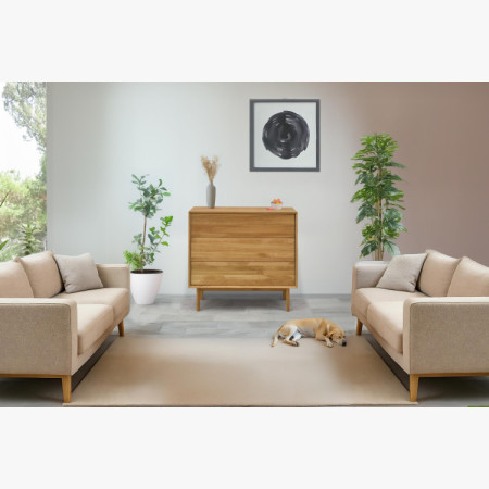 Dubová komoda so zásuvkami Oslo II na nožičkách