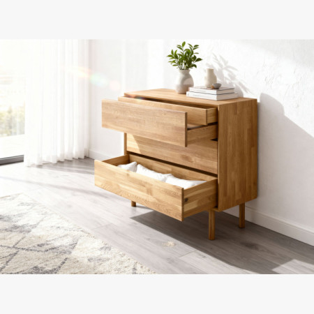 Dubová komoda so zásuvkami Oslo II na nožičkách