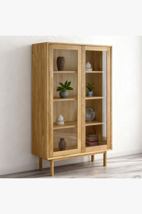 Masívna dvojdverová vitrína na nožičkách, Oslo II