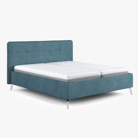 Čalúnená posteľ s úložným priestorom modrá, 160 x 200 cm