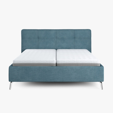 Čalúnená posteľ s úložným priestorom modrá, 160 x 200 cm