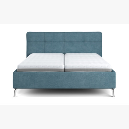 Čalúnená posteľ s úložným priestorom modrá, 160 x 200 cm