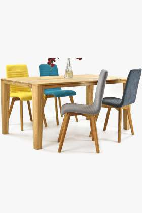 Čalúnené stoličky Arosa dubové nohy a jedálenský stôl dub York 2