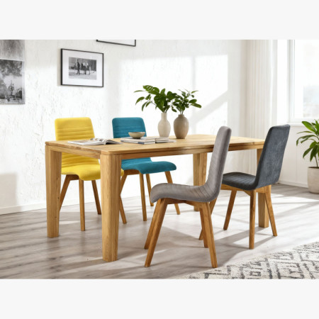 Čalúnené stoličky Arosa dubové nohy a jedálenský stôl dub York