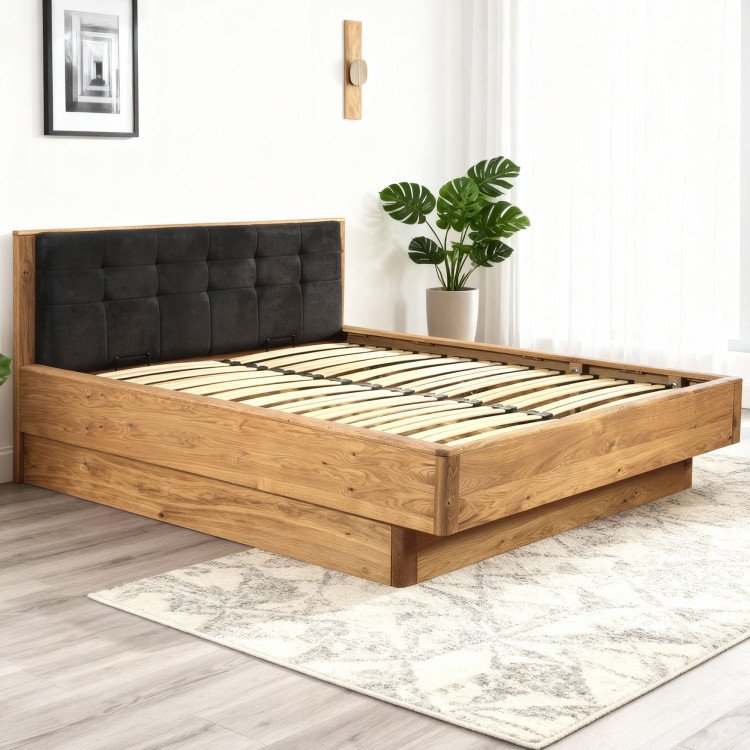 Posteľ z masívu dub s úložným priestorom , Texas 180 cm