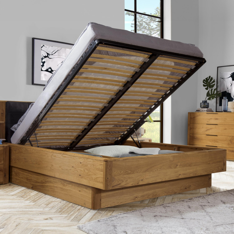 Posteľ z masívu dub s úložným priestorom , Texas 180 cm