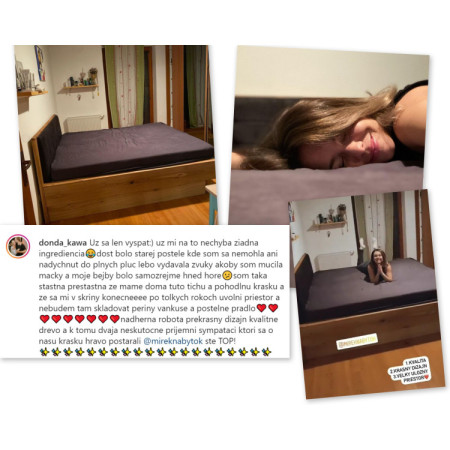 Posteľ z masívu dub s úložným priestorom , Texas 180 cm