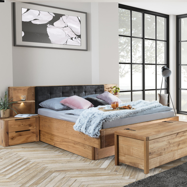 Posteľ z masívu dub s úložným priestorom , Texas 160 cm