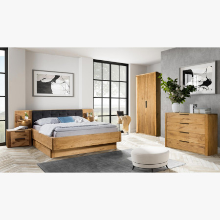Posteľ z masívu dub s úložným priestorom , Texas 160 cm
