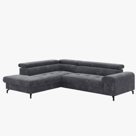Rohová sedačka s funkciou spania a odkladacím priestorom - Ľavá, coal farba
