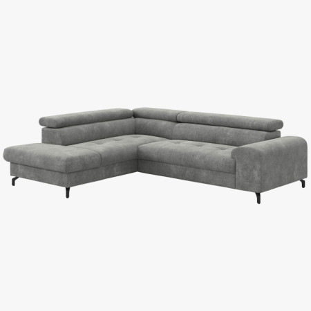 Rohová sedačka s funkciou spania a odkladacím priestorom - Ľavá, platinová farba