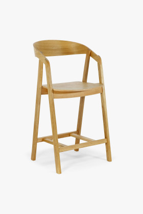 Celodrevená barová stolička dubová