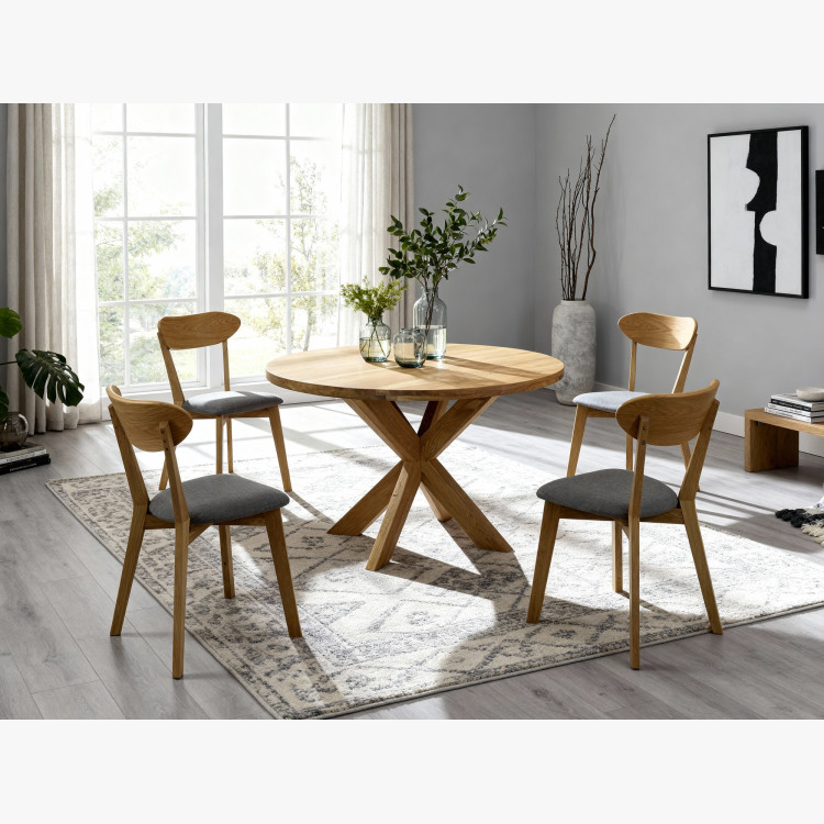Jídelní set Holger & Helsinki – masívny dubový stôl a škandinávske stoličky