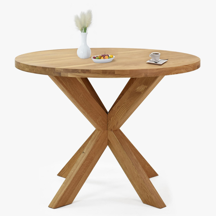 Jídelní set Holger & Rain – masívny dubový stôl a robustné stoličky