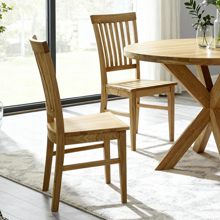 Jídelní set Holger & Rain – masívny dubový stôl a robustné stoličky