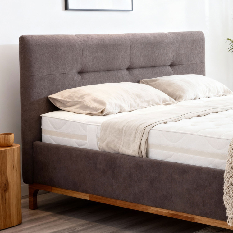 Látková posteľ na nožičkách s úložným boxom 160, hnedá Mercur