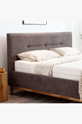 Lôžko čalúnené na nožičkách s úložným boxom 180, hnedá Mercur 2