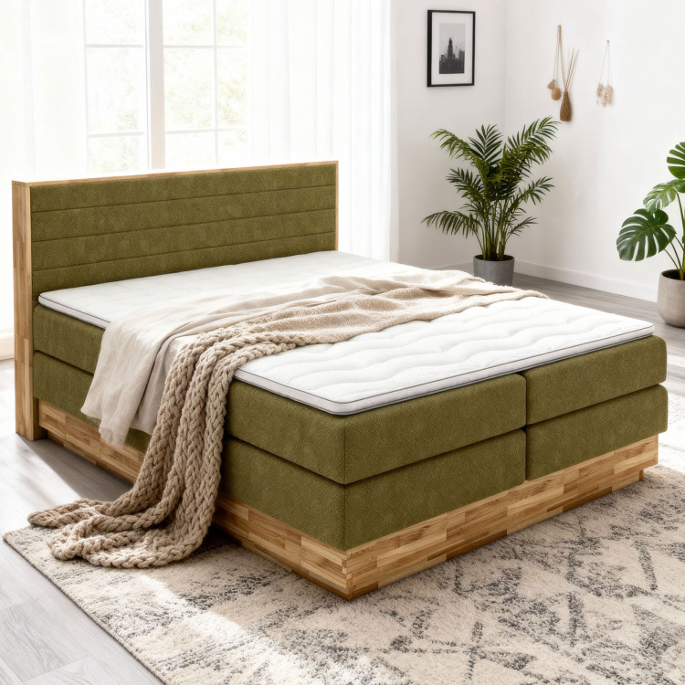 Posteľ boxspring s úložným priestorom, Moneta 180 zelená