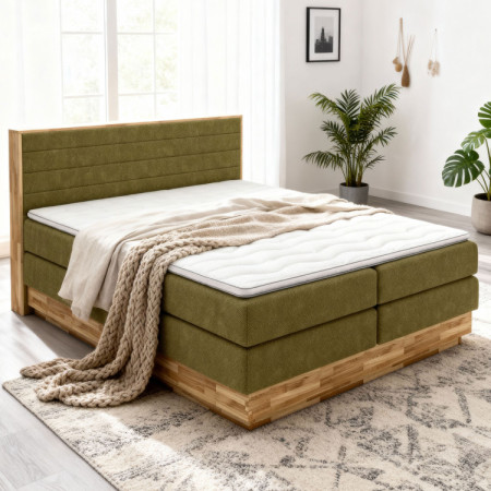 Posteľ boxspring s úložným priestorom, Moneta 180 zelená