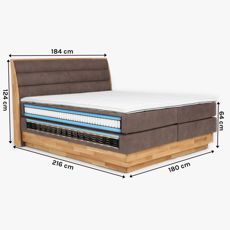 Posteľ boxspring s úložným priestorom, Marisa 180 hnedá